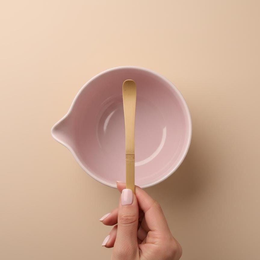 Handmade 4pc Soft Pink Matcha Tea Set | Ceramic Bowl, Matcha Bowls 450ml