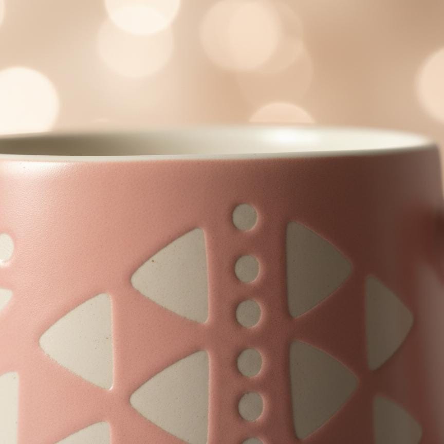 Handmade Pink Funky Geometric Mug