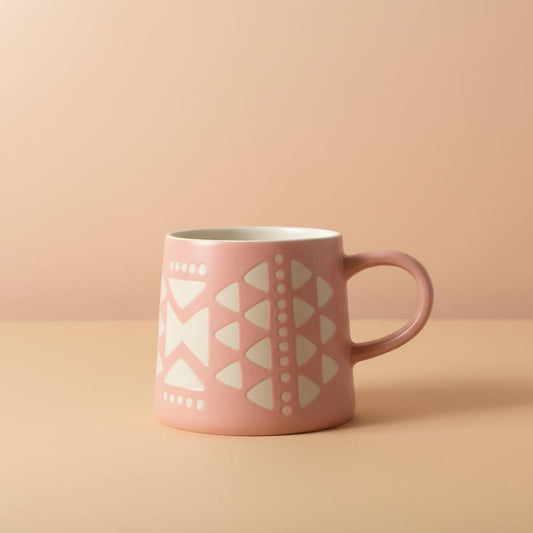 Handmade Pink Funky Geometric Mug