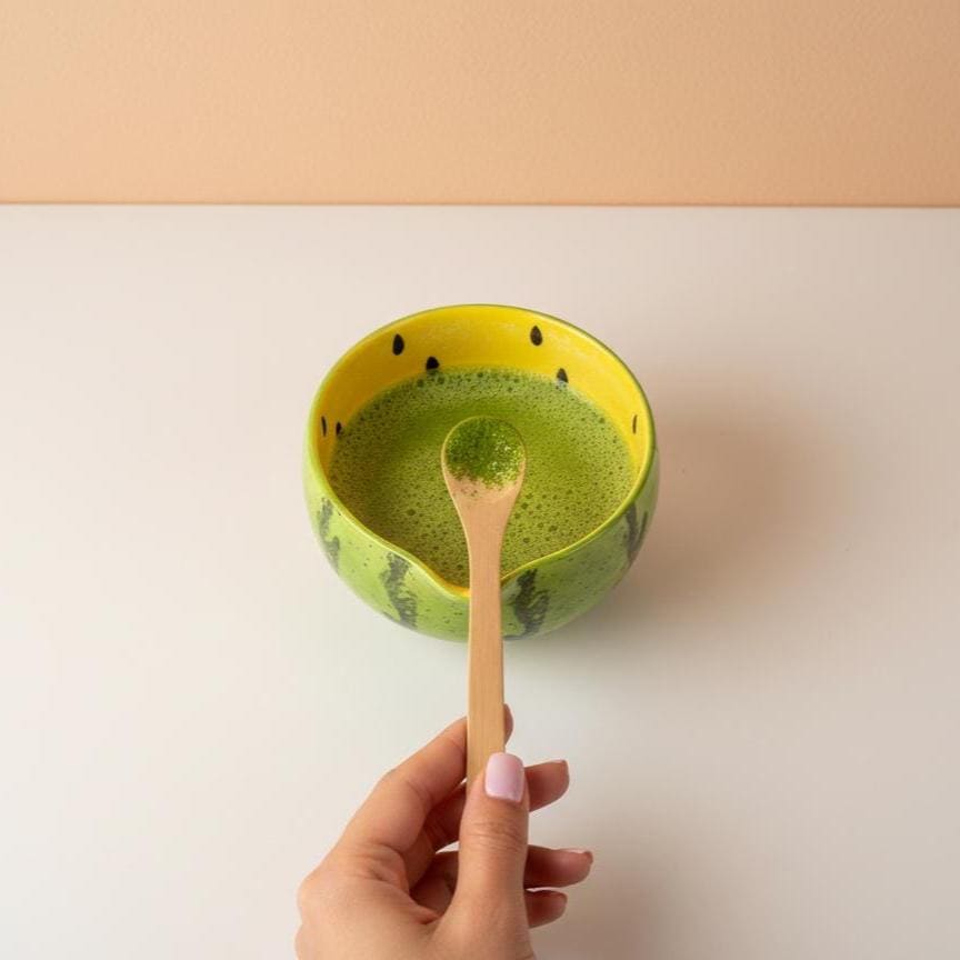 Hand-made 8pc Yellow Melon Matcha Set | Ceramic Bowls, Matcha Bowl 450ml
