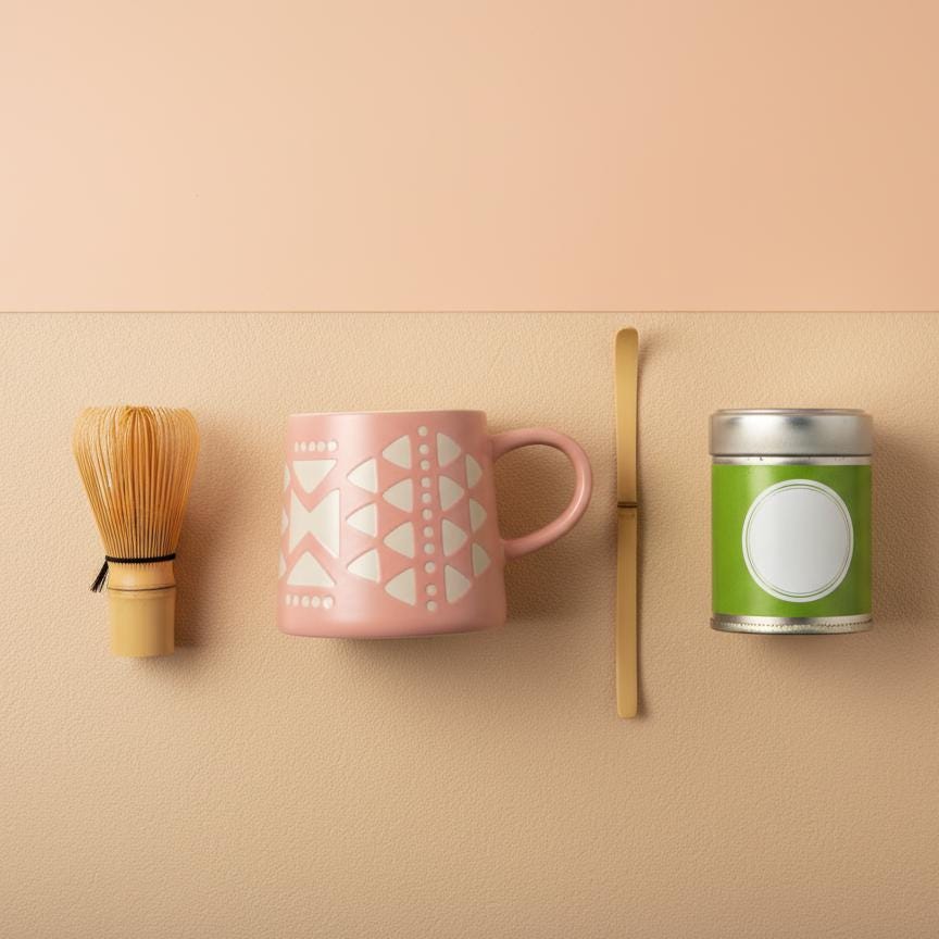 Handmade Pink Funky Geometric Mug