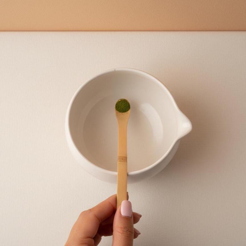 Handmade 4pc White Matcha Tea Set | Ceramic Bowls, Matcha Bowl 450ml