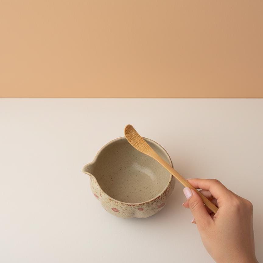 Hand Painted 8pc Sakura Matcha Tea Set | Ceramic Bowls, Matcha Bowl 450ml