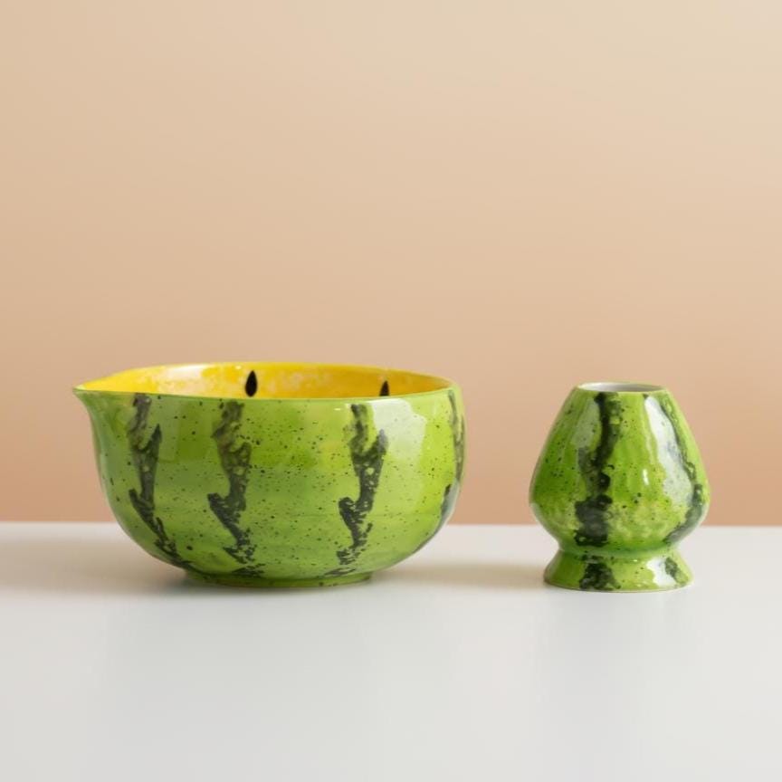 Hand-made 8pc Yellow Melon Matcha Set | Ceramic Bowls, Matcha Bowl 450ml