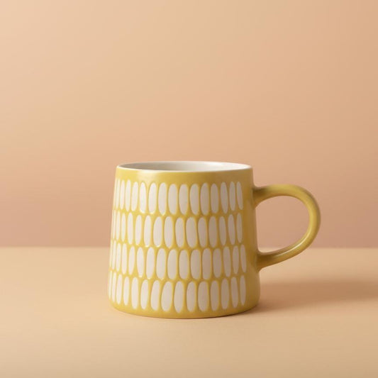 Handmade Funky Yellow Pattern Mug