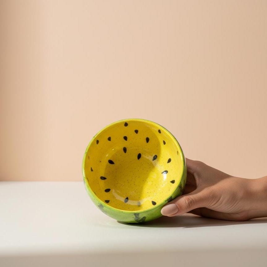 Hand-made 8pc Yellow Melon Matcha Set | Ceramic Bowls, Matcha Bowl 450ml