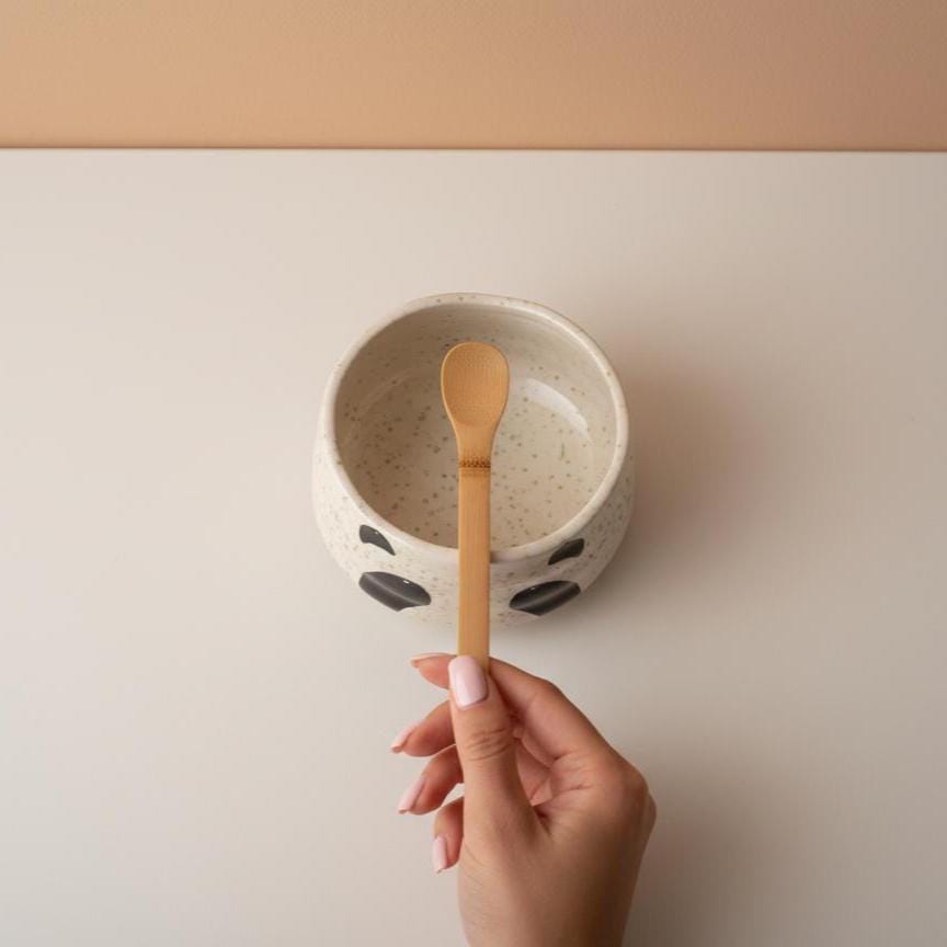 Handmade 4pc Panda Matcha Tea Set | Ceramic Bowl, Matcha Bowls 450ml