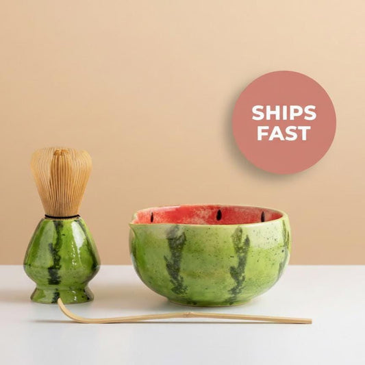 Watermelon 8pc Matcha Tea Set | Ceramic Bowls, Matcha Bowl 450ml