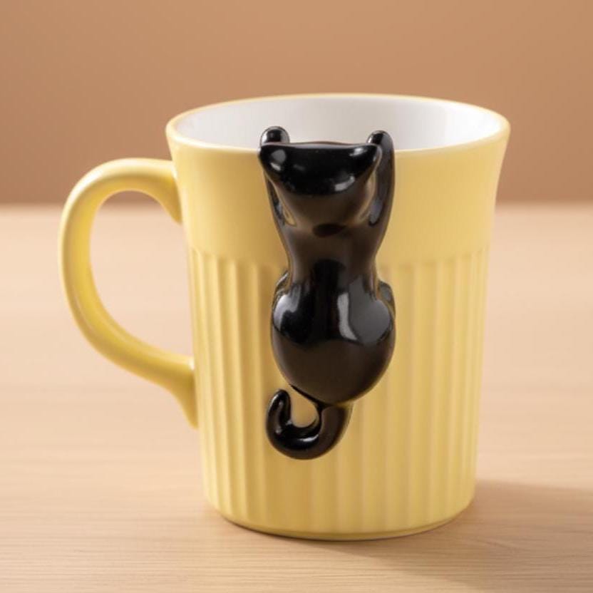 Handmade Cat Figure Coffee Mug | Ceramic Mug