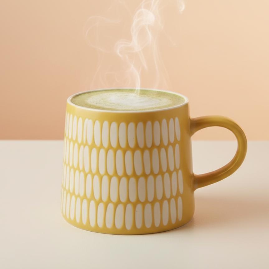 Handmade Funky Yellow Pattern Mug