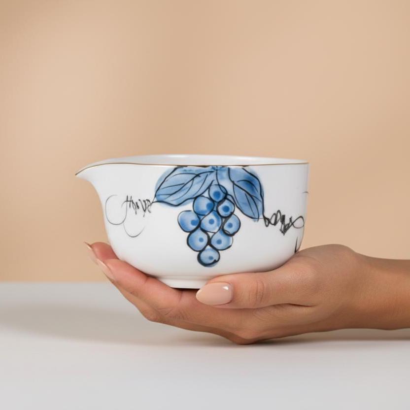 Handmade Blueberry Matcha Tea Set | Ceramic Bowls, Matcha Bowl 450ml