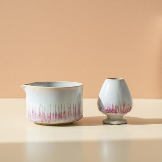 Handmade 2pc Purple Glaze Matcha Set | Ceramic Bowls, Matcha Bowl 450ml