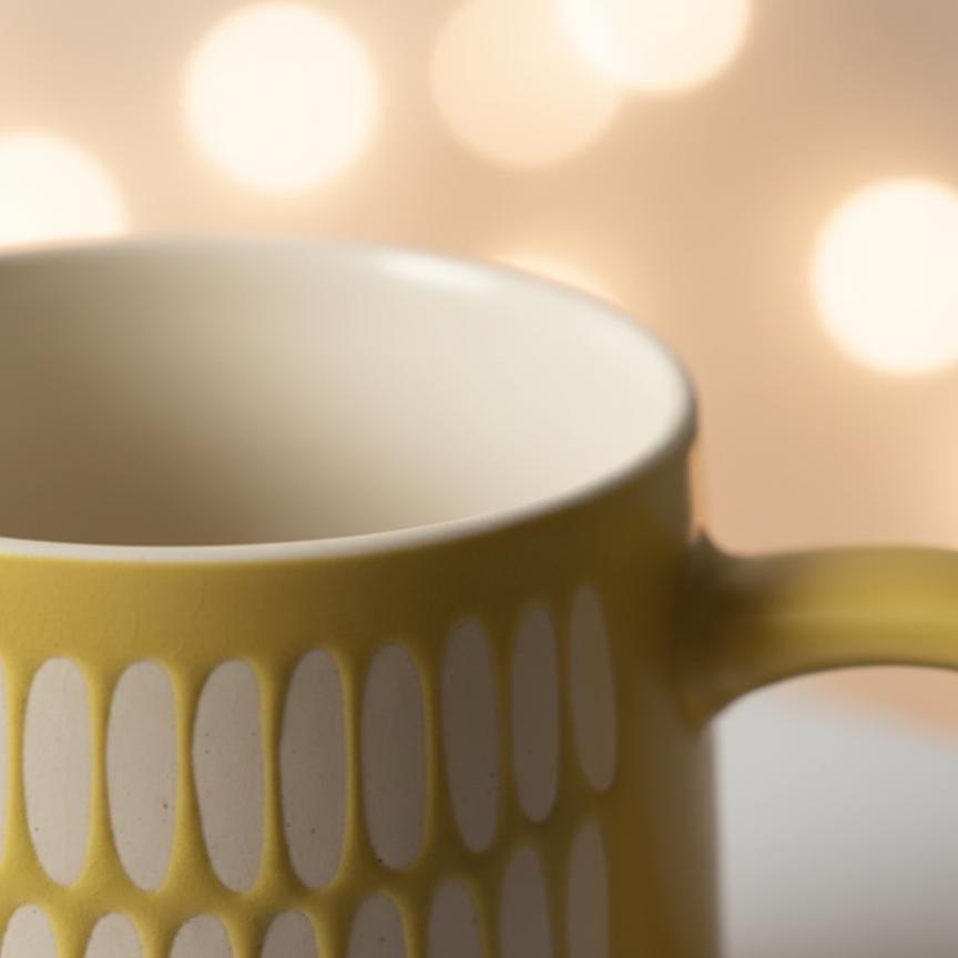 Handmade Funky Yellow Pattern Mug