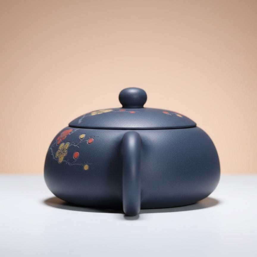 Handmade Funky Blue Kyusu Japanese Tea Pot