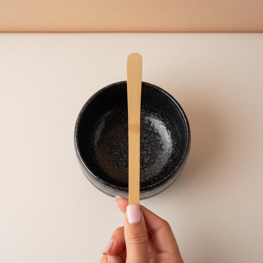 Handmade 4pc Black Funky Matcha Tea Set | Ceramic Bowls, Matcha Bowl 450ml