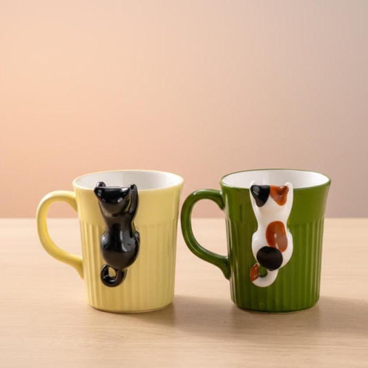 Handmade Cat Figure Coffee Mug | Ceramic Mug