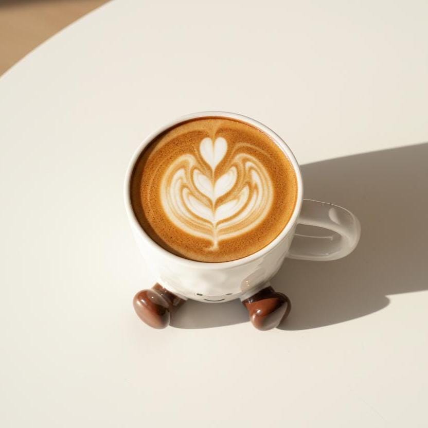 Smiley Face Ceramic Mug with Dangling Feet • Cozy Coffee Cup